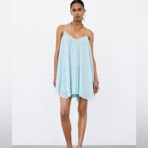 Zara blue daisy mini dress NWOT